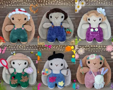 Bunnies in overalls bundle pack