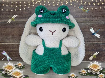 Hoppity the Froggy Bunny - hat & removable overalls MODIFICATION