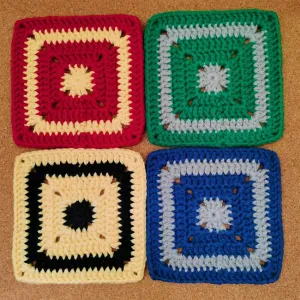 Solid Granny Square Coaster Crochet Pattern