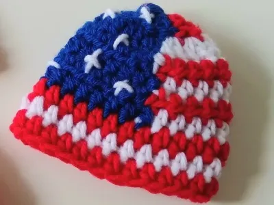 USA Flag Preemie Beanie