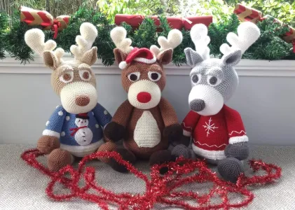 Christmas Reindeer Crochet Pattern set