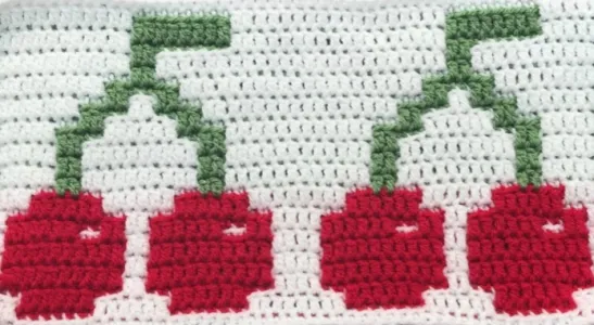 Mosaic Crochet Cherry Pattern