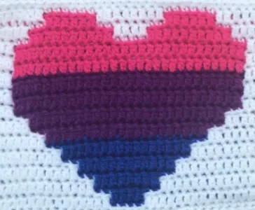 Mosaic Crochet Bisexual Heart Flag Pattern