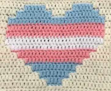 Mosaic Crochet Transgender Heart Flag Pattern