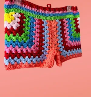 Asymmetric Crochet Shorts