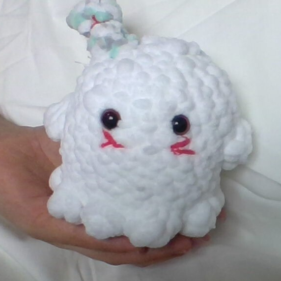 Crochet fluffy ghost