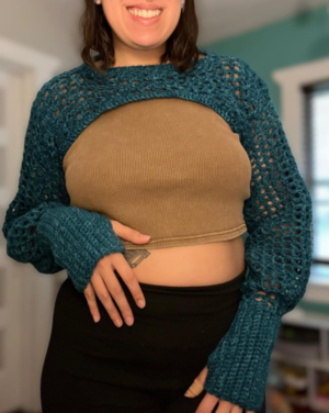 Gloved Puff Sleeves Crochet Pattern, Crochet Bolero