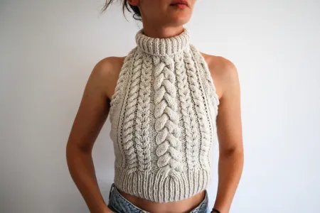 Copious Cables - Cable Knit Halter Top