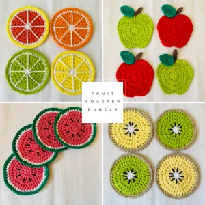 Crochet Fruit Coasters Bundle