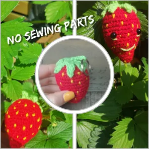 Strawberry keyring - no sewing