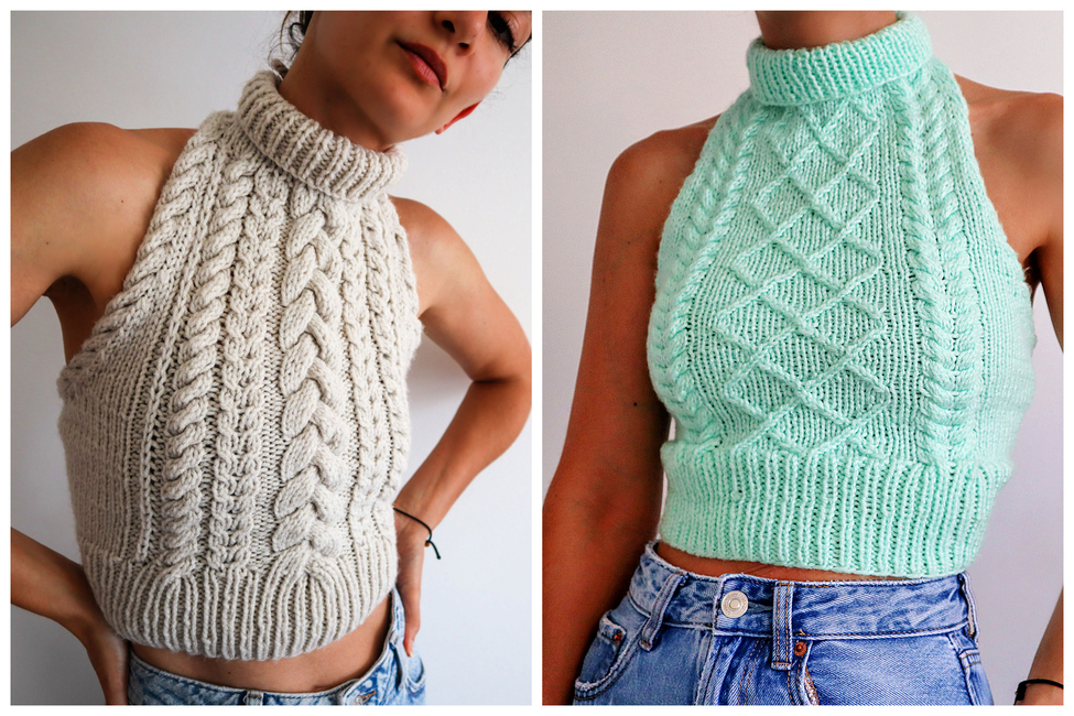 Copious Cables – Cable Knit Halter Top Pattern – The Snugglery