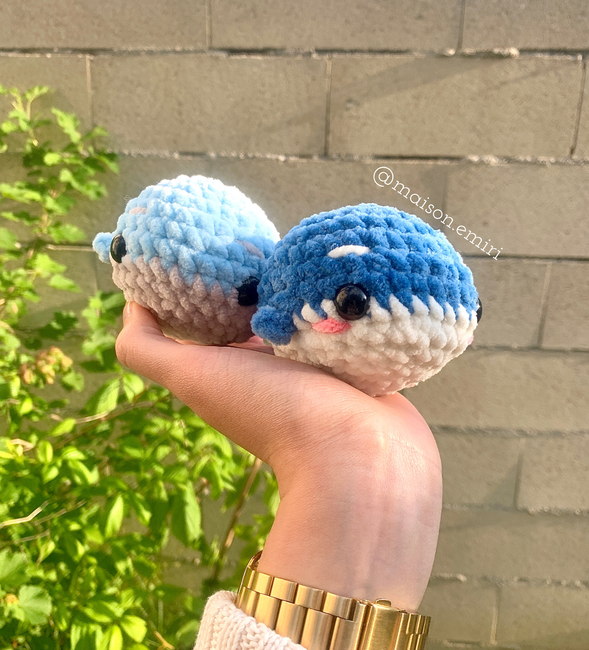 Mini Crochet Whale Plush, Handmade Amigurumi 