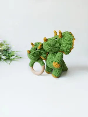 Crochet dinosaur pattern, set of 2 patterns, amigurumi dinosaur baby shower gift