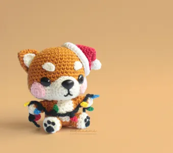 Christmas Lights Shiba Inu Amigurumi