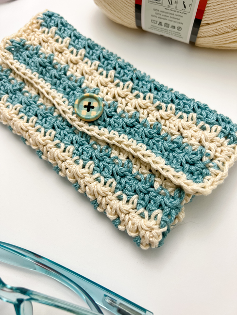 How to crochet a colourful glasses case — Sum of their Stories Craft Blog