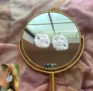 Crochet granny square earrings