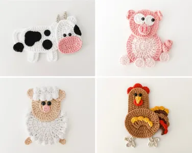 4 Farm Friends Applique Bundle