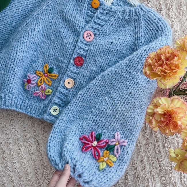 Six Little Flowers Cardigan: Knitting pattern | Ribblr