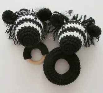 Zebra Rattle and Teething Toy