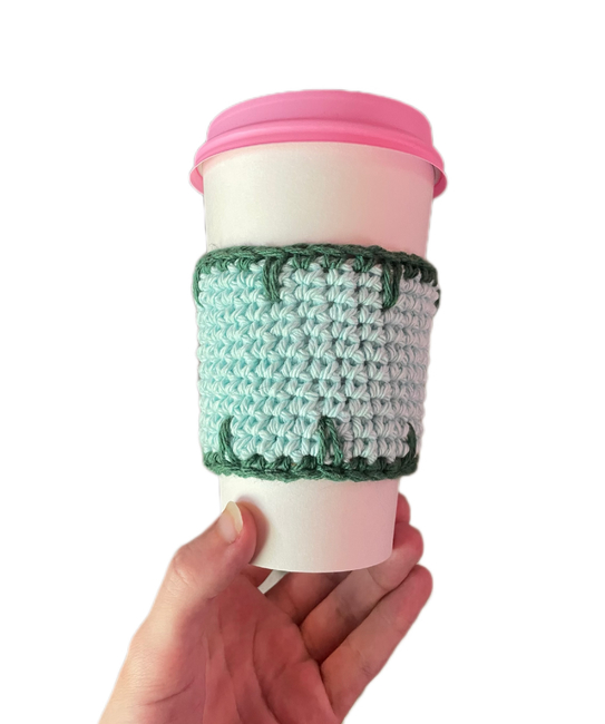 Christmas Hand Crochet Coffee Cup Holder/ Mug Warmer/Sleeve/ Cup Cozy Gray