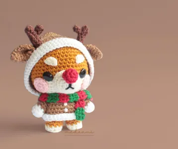 Christmas Reindeer Shiba Inu Amigurumi