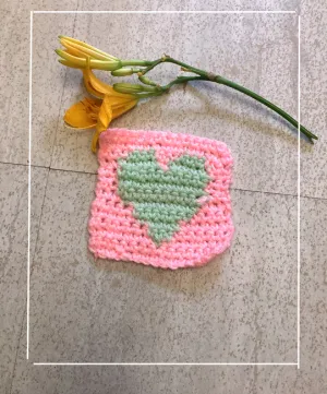 Crochet heart square