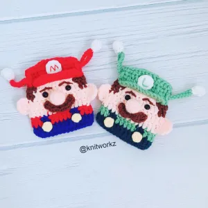 Super Mario and Luigi Airpods Drawstring Pouch Pattern