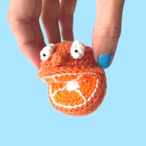 Orange fruit amigurumi (open mouth)