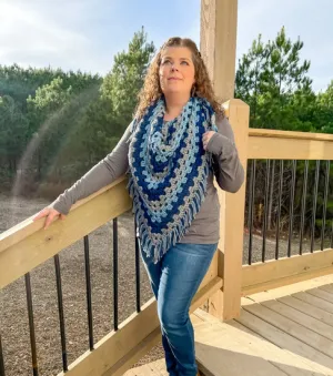 Denim Triangle Scarf Shawl