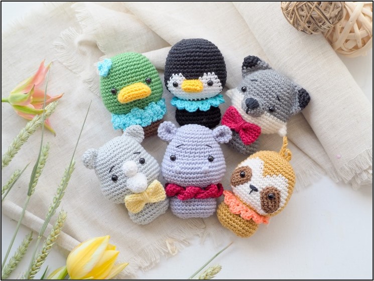 Mini toys Duck penguin hippo: Crochet pattern | Ribblr