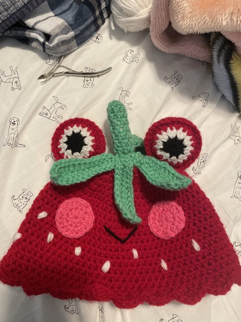 Crochet frog Strawberry frog Frog in strawberry hat Cute fro - Inspire  Uplift