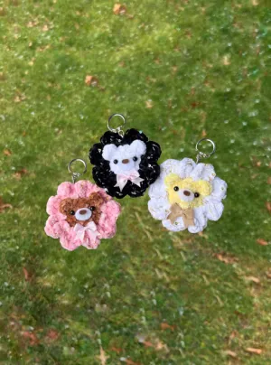 Bear Flower Keychain