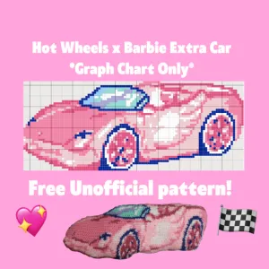 Hot Wheels x Barbie Extra Car GRAPH CHART/PIXEL GRID ONLY