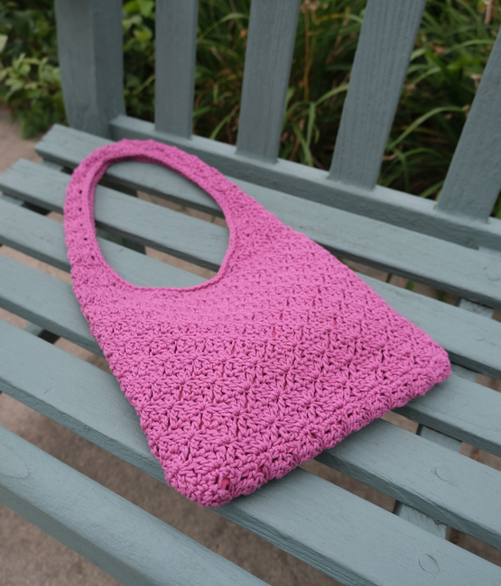 Celeste/blue Small Crochet Tote Bag