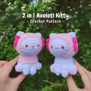 2 in 1 Axolotl Kitty Amigurumi