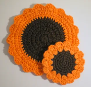 Sunflower Coasters AND Sunflower Trivet