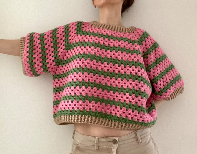 Strawberry Oversized Sweater: Crochet pattern