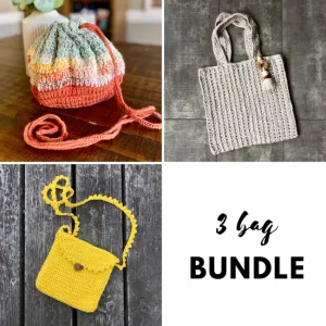 Crochet Bag Bundle - Tote, Drawstring and Purse