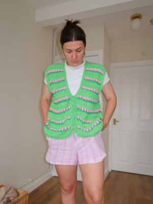 Tulip stitch flower garden vest