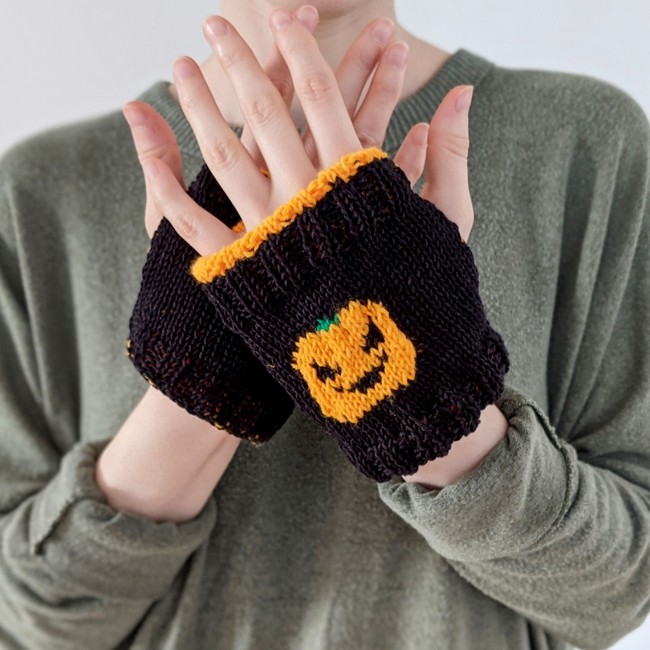 Wool Fingerless Gloves Pumpkin
