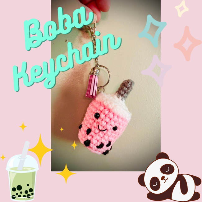 Boba tea crochet keychain – MelinaCreationsCo