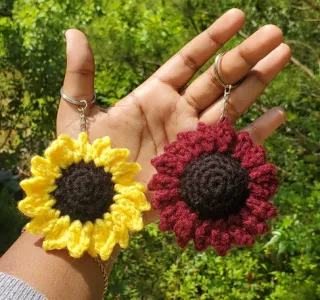 No Sew Sunflower Keychain