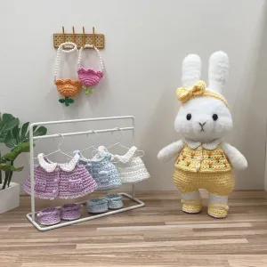 Dress-up Bunny Amigurumi Tulip Outfit set crochet pattern # DUBA-02 | cute rabbit crochet toy, crochet plushie, removable clothes doll