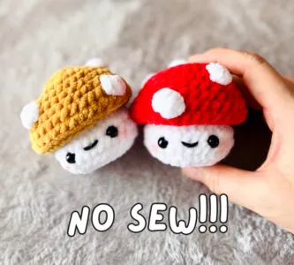 No sew crochet baby mushrooms