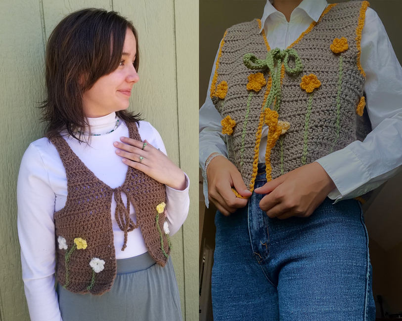 By Together Women's Crochet Tie Front Vest