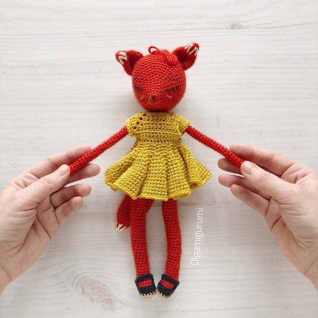 crochet fox doll