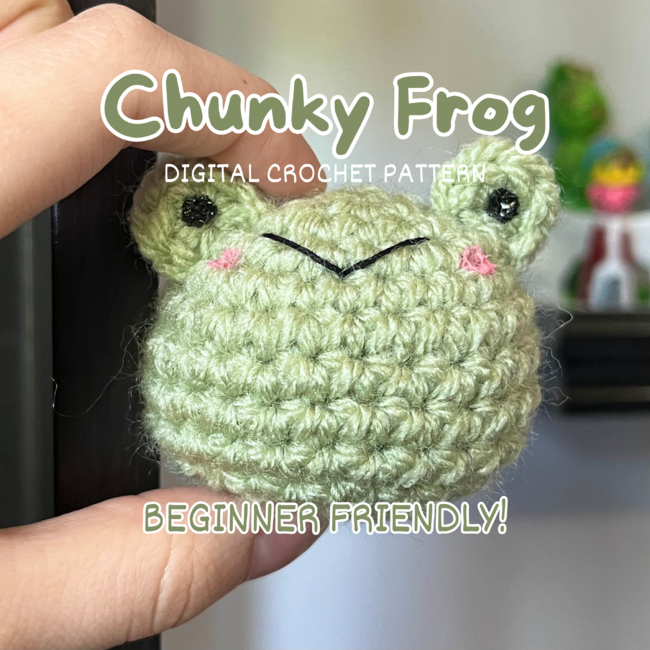 Chonky Crochet Plush frog Hat -  Finland