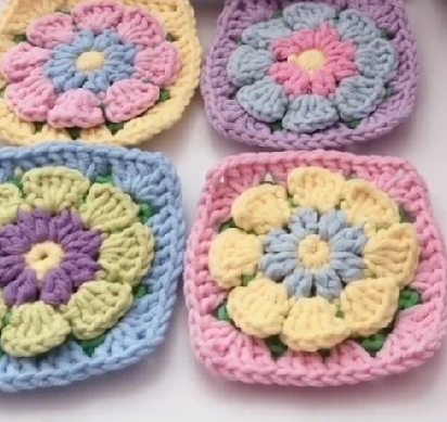 3D Granny Square Crochet