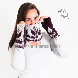 2 Pattern Set - Baltic Flowers Cowl & Fingerless Gloves