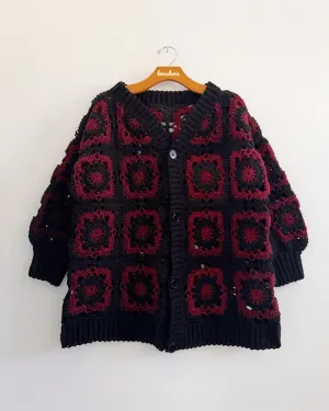 Gothic Vampire Crochet Victorian Lattice Granny Square Cardigan Pattern